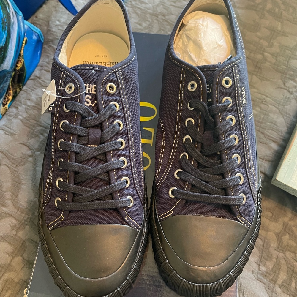 Ralph Lauren Blue and Black Sneakers Canvas Design